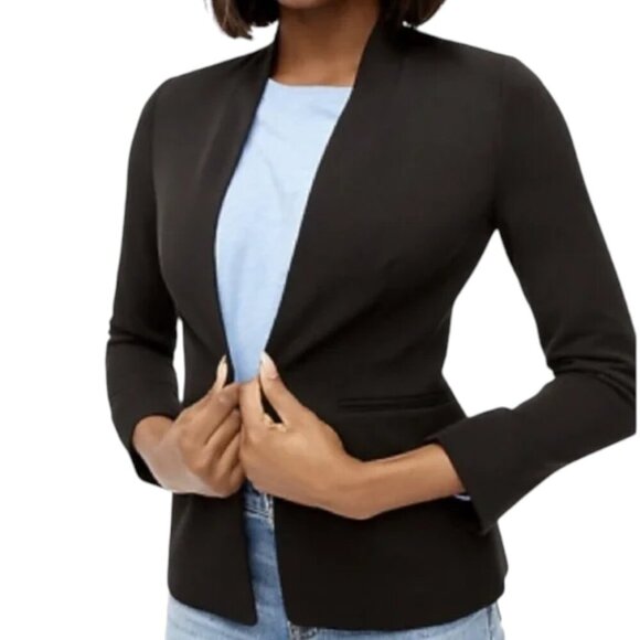 J. Crew Broadway Black Hook Eye Closure Blazer - Picture 2 of 13